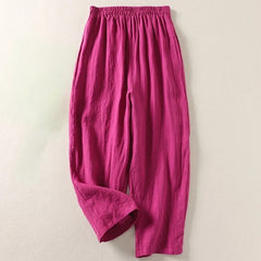 Amalia Linen Trousers - Rose - Ava & Amélie Montreal