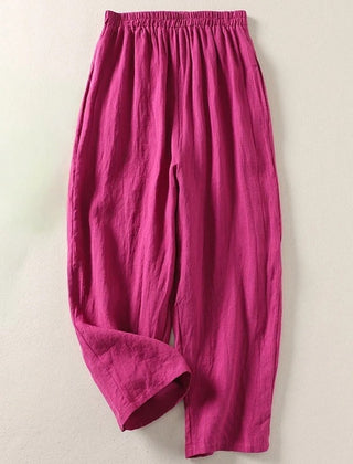 Amalia Linen Trousers - Rose - Ava & Amélie Montreal