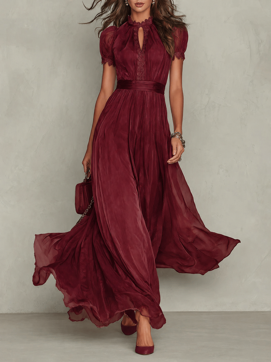 Lesley Chiffon Maxi Dress - Red