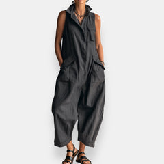 Ryker Sleeveless Cargo Jumpsuit - Black