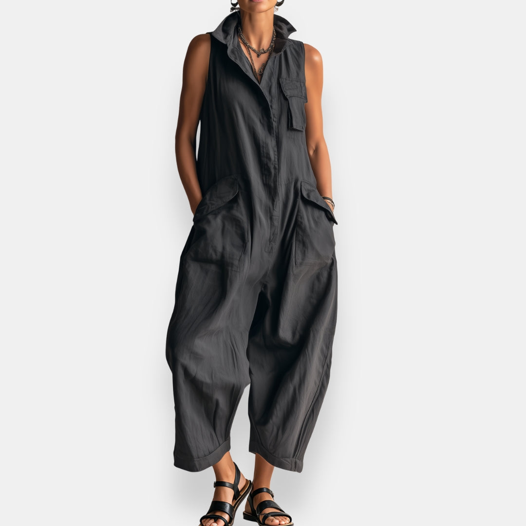 Ryker Sleeveless Cargo Jumpsuit - Black