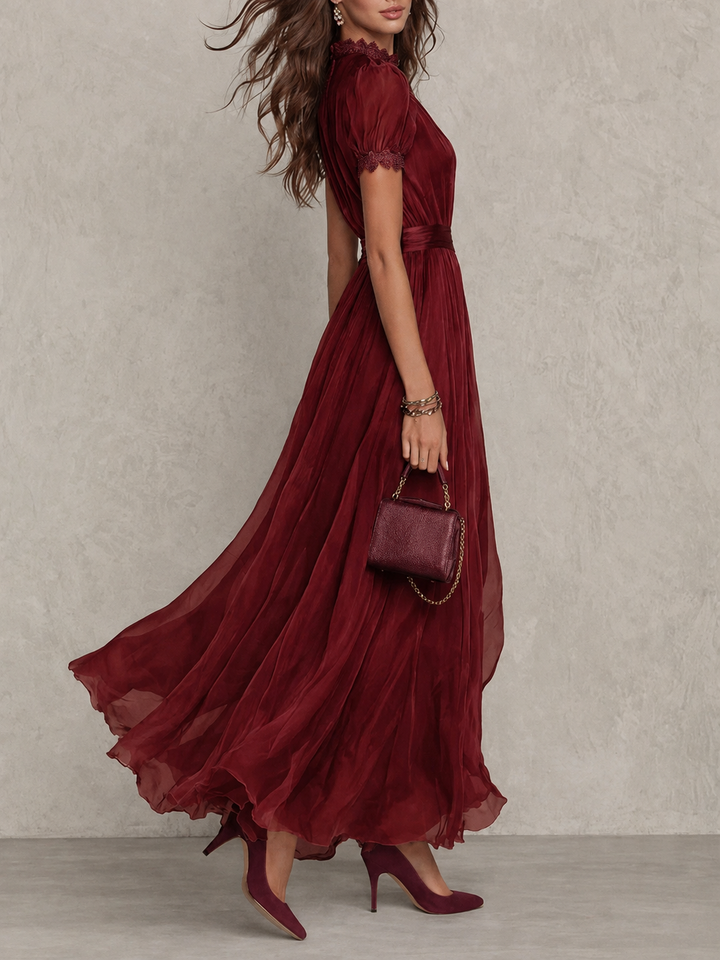 Lesley Chiffon Maxi Dress - Red