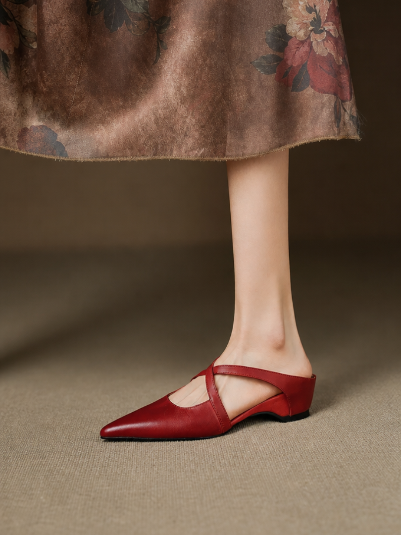 Aluna Genuine Leather Mules styled