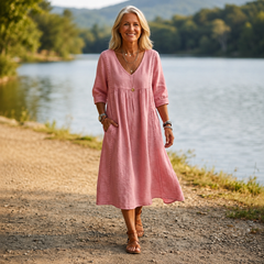 Carmen Lightweight Maxi Dress - Pink