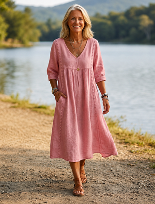 Carmen Lightweight Maxi Dress - Pink