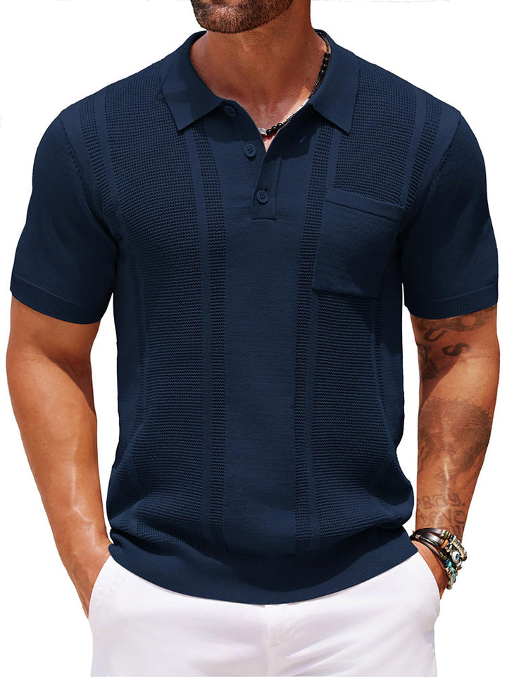 Dave - Casual Textured Knit Polo