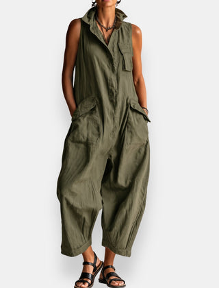 Ryker Sleeveless Cargo Jumpsuit - Green