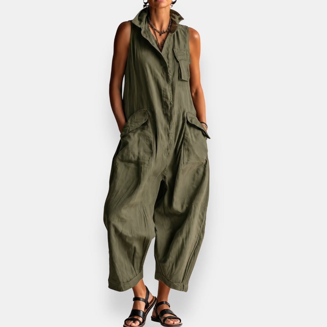 Ryker Sleeveless Cargo Jumpsuit - Green