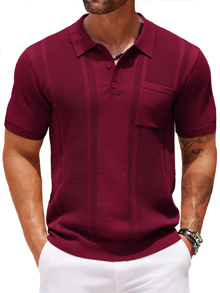 Dave - Casual Textured Knit Polo