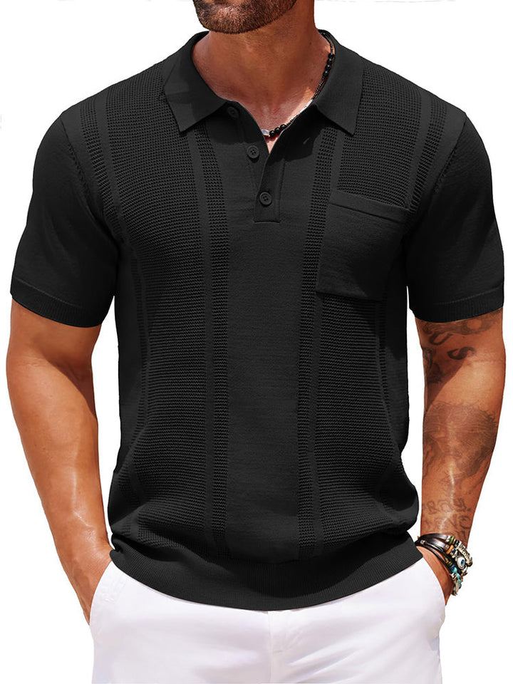 Dave - Casual Textured Knit Polo