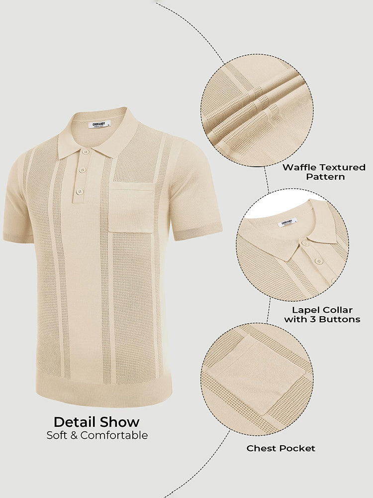 Dave - Casual Textured Knit Polo