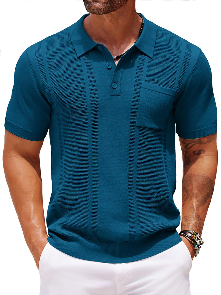 Dave - Casual Textured Knit Polo
