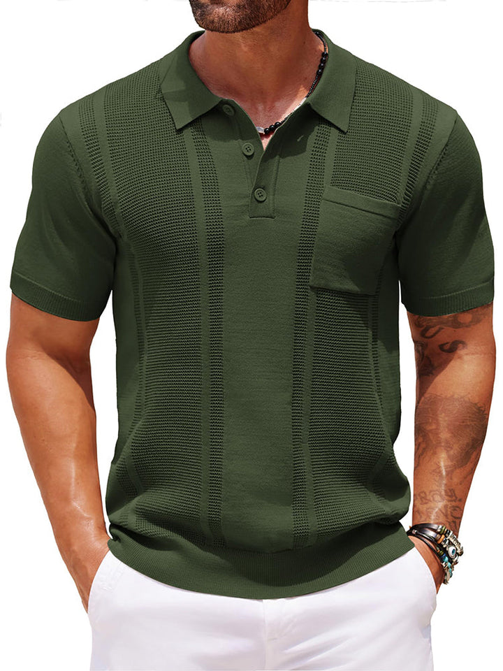 Dave - Casual Textured Knit Polo