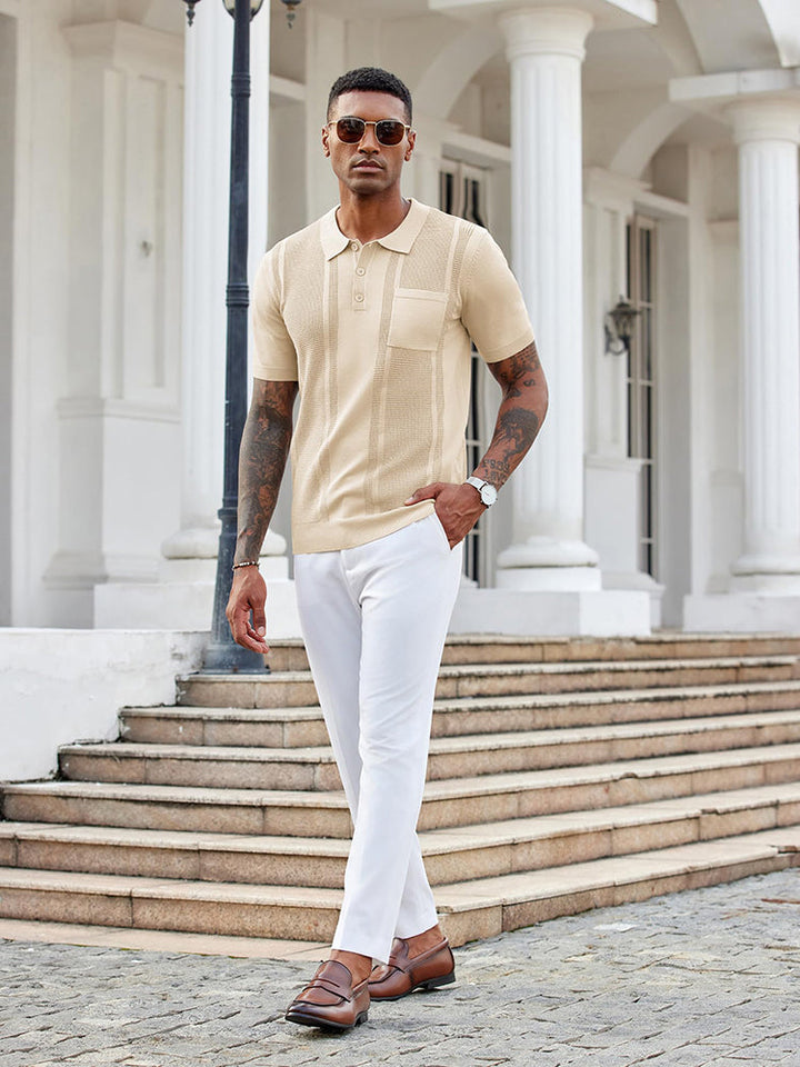 Dave - Casual Textured Knit Polo