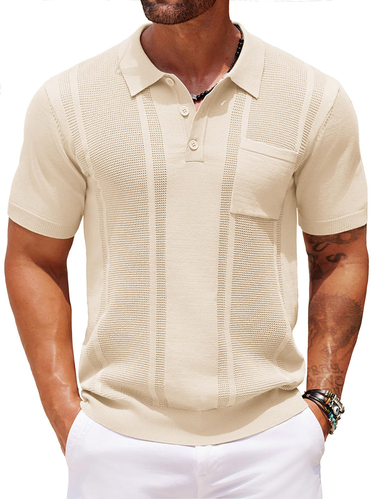 Dave - Casual Textured Knit Polo