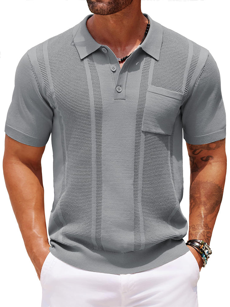 Dave - Casual Textured Knit Polo