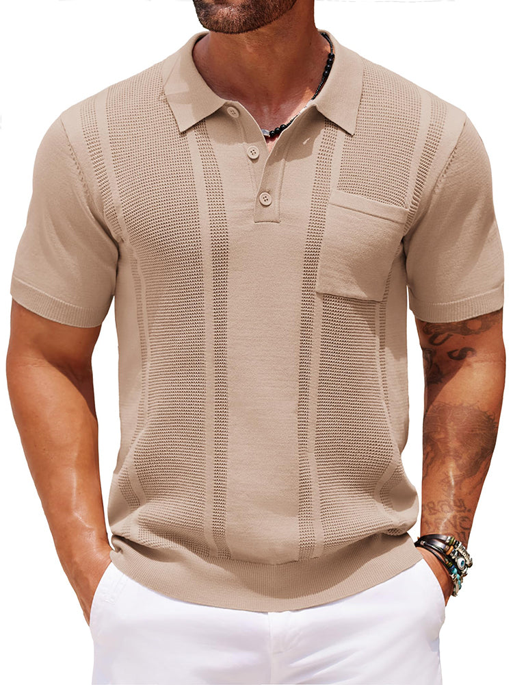 Dave - Casual Textured Knit Polo