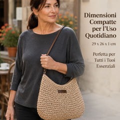 Simona Woven Shoulder Bag - worn