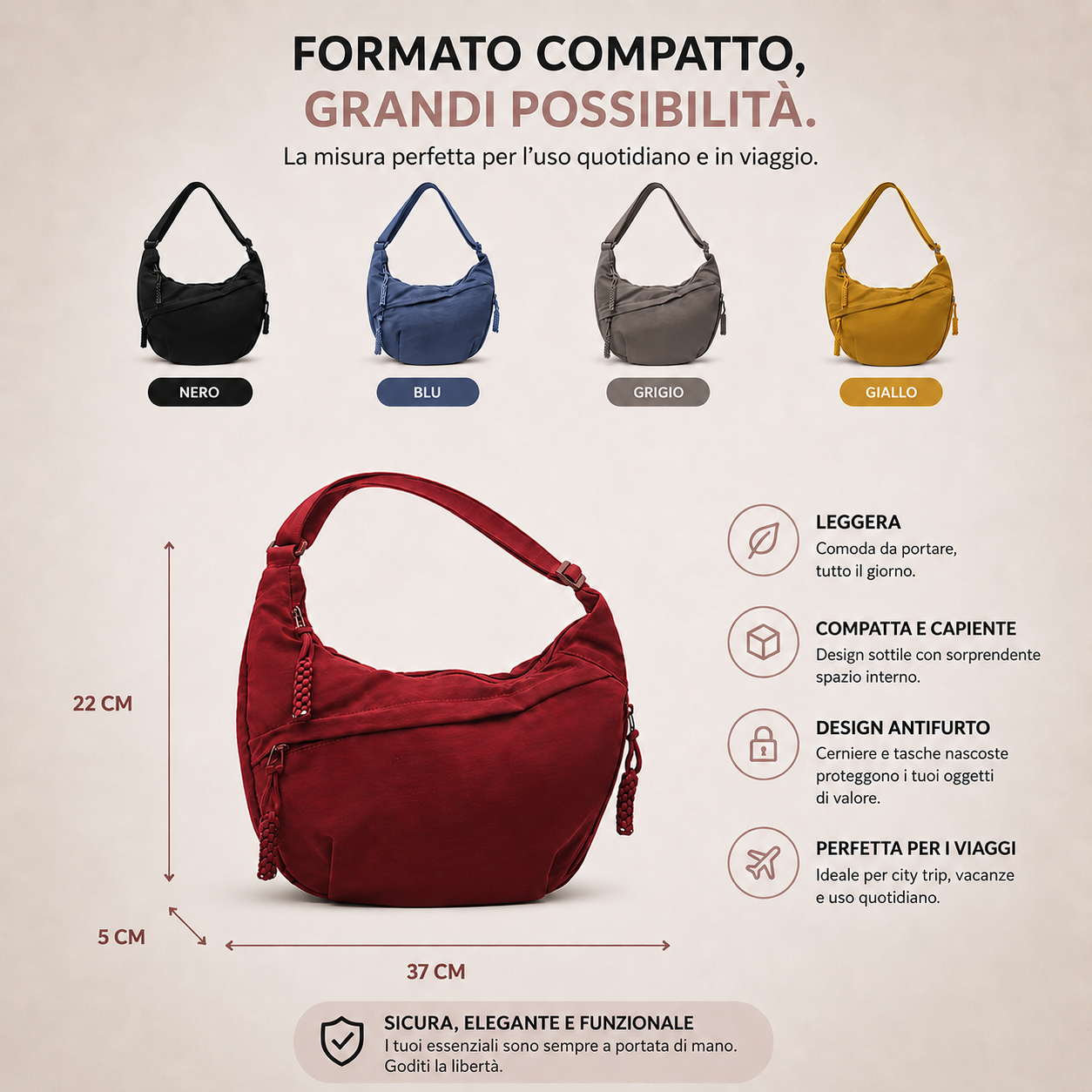 Aria Shoulder Bag Black - lifestyle