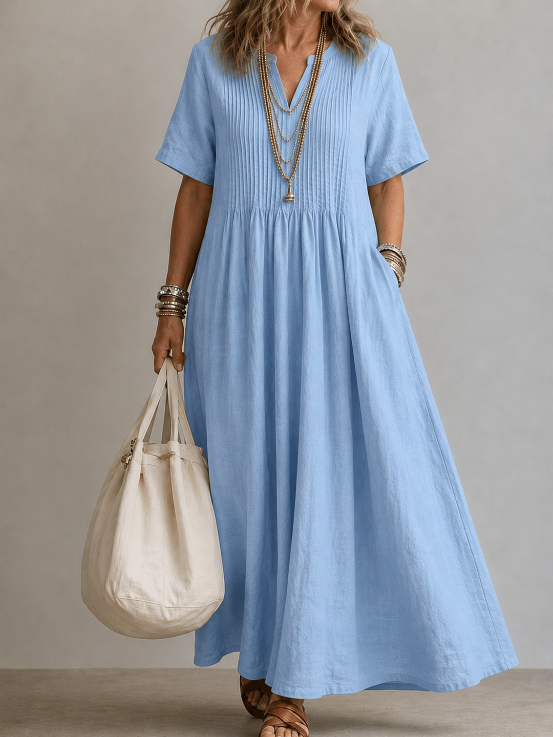 Livia Pintuck Maxi Dress