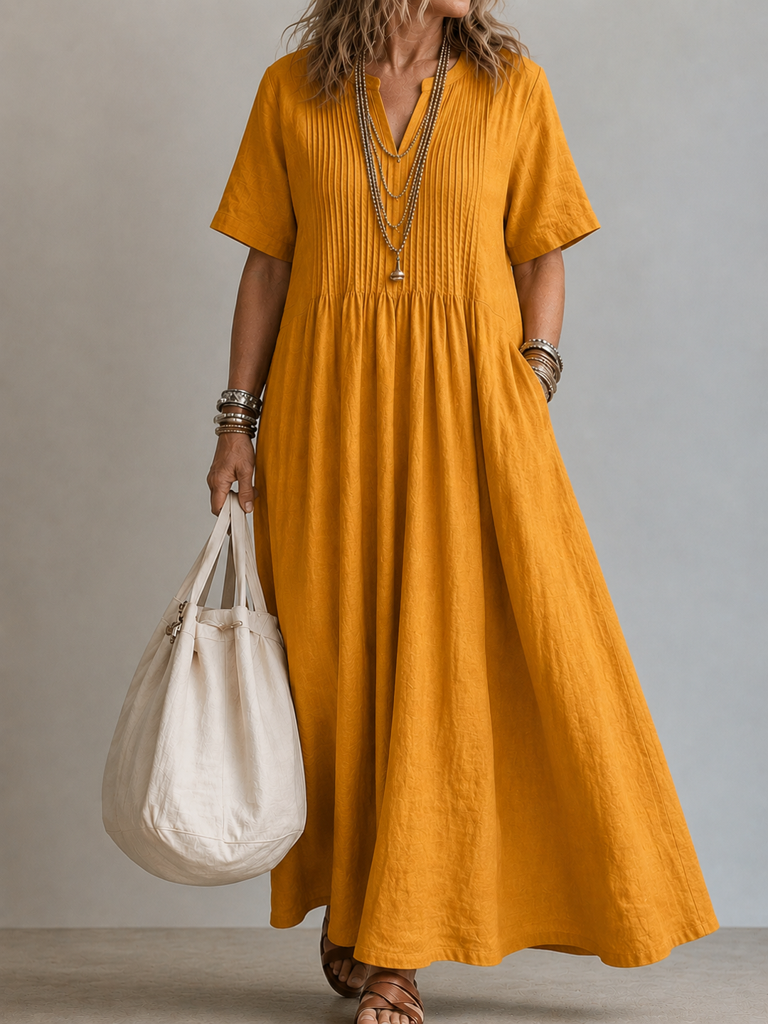 Livia Pintuck Maxi Dress