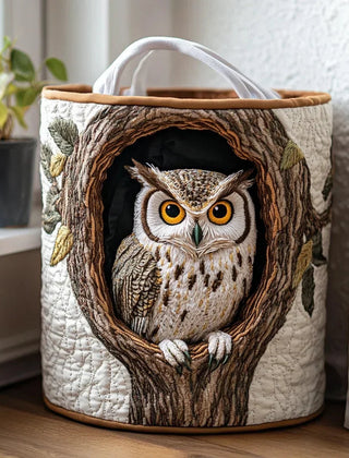 Marta Quilted Storage Basket - Owl Tree