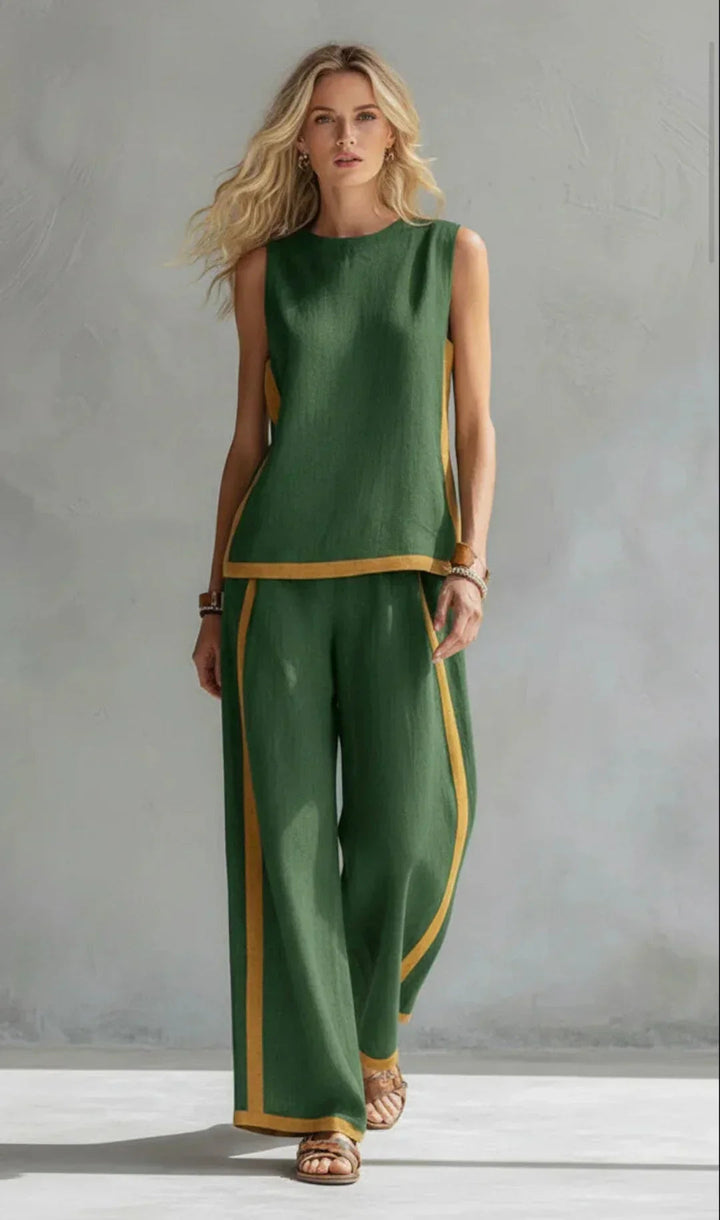 Leila Elegant Two-Piece Set in Green