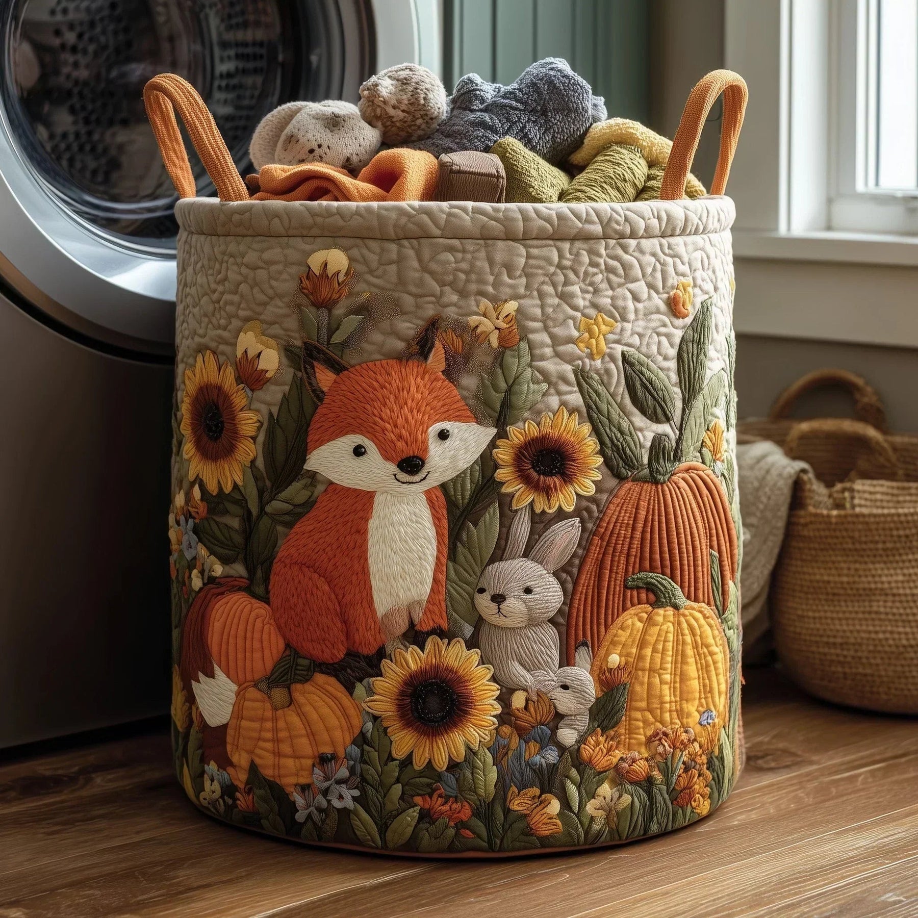 Marta Quilted Storage Basket - Forest Friends