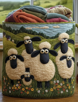 Marta Quilted Storage Basket - Woolly Meadow