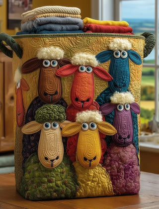 Marta Quilted Storage Basket - Rainbow Flock