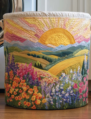 Marta Quilted Storage Basket - Sunflower Meadow