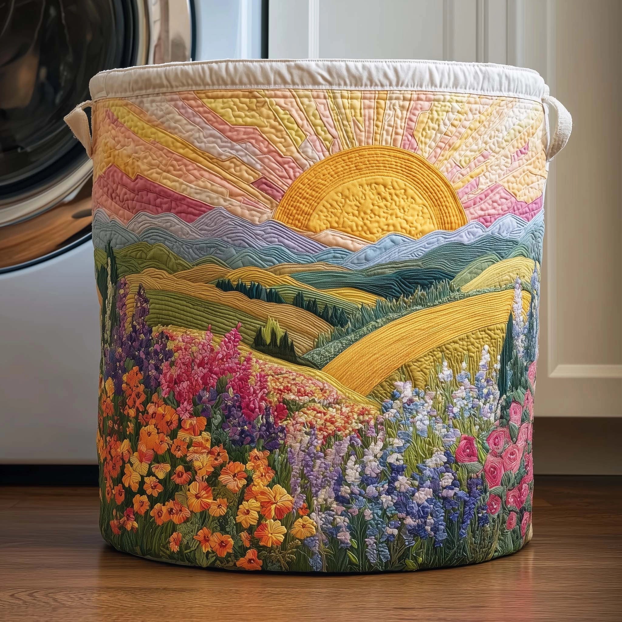 Marta Quilted Storage Basket - Sunflower Meadow