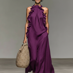 Avielle Casual Pocketed Maxi Dress in Purple