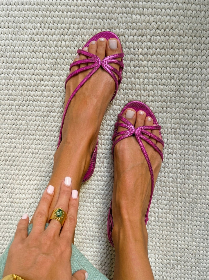 Susan - Metallic Print Strap Sandals