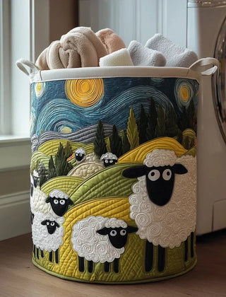 Marta Quilted Storage Basket - Starry Night