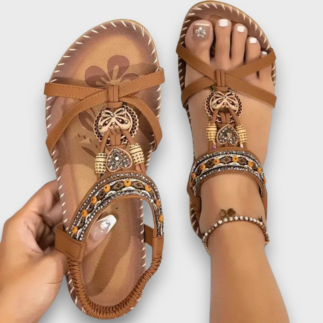 Arlena Orthopaedic Boho Sandals in Coffee Brown
