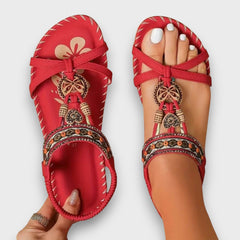 Arlena Orthopaedic Boho Sandals in Red