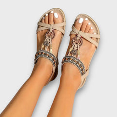 Arlena Orthopaedic Boho Sandals in Beige