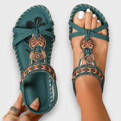 Arlena Orthopaedic Boho Sandals in Dark Green