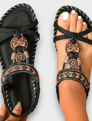 Arlena Orthopaedic Boho Sandals in Black