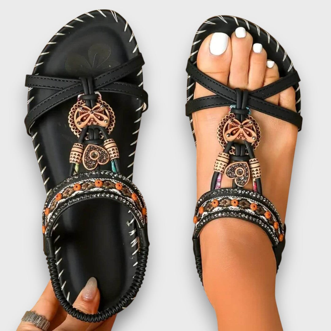 Arlena Orthopaedic Boho Sandals in Black