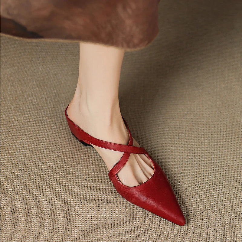 Aluna Genuine Leather Mules sole