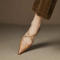 Aluna Genuine Leather Mules front view