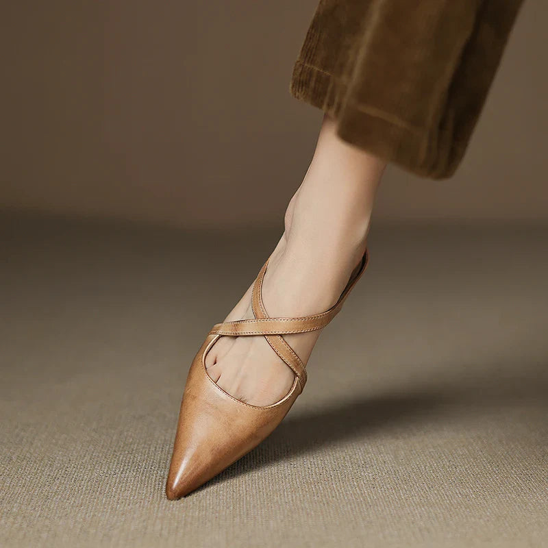 Aluna Genuine Leather Mules front view