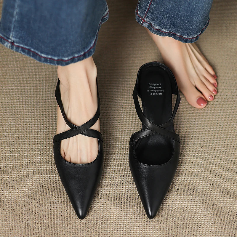 Aluna Genuine Leather Mules pair