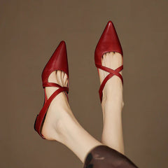 Aluna Genuine Leather Mules lifestyle
