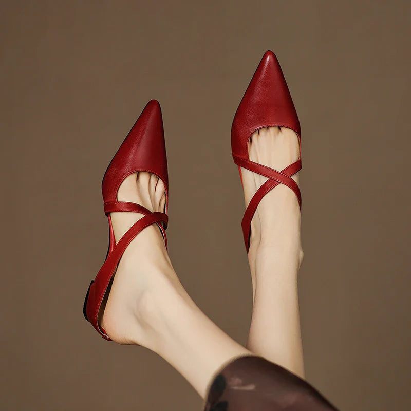Aluna Genuine Leather Mules lifestyle