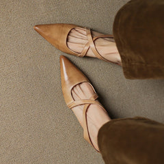 Aluna Genuine Leather Mules side view