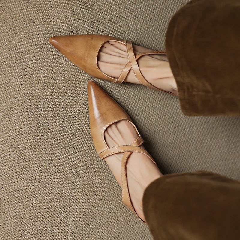 Aluna Genuine Leather Mules side view