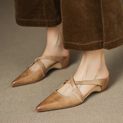 Aluna Genuine Leather Mules detail